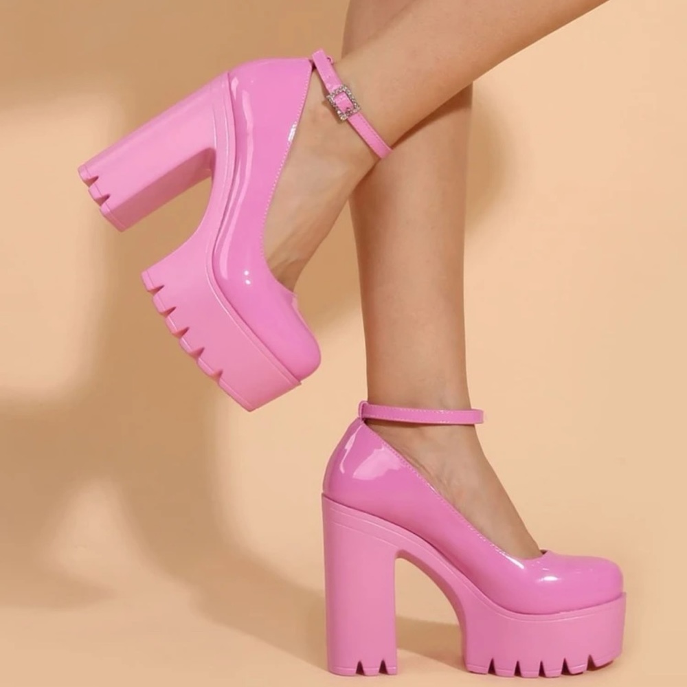 Pink Chunky Heels